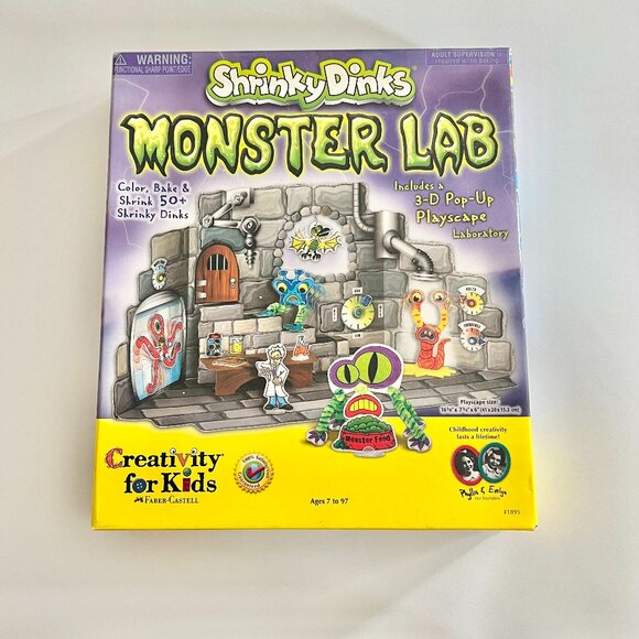 Shrinky dinks monster lab 3d pop up playscape kit - color, bake, shrink - Picture 1 of 3